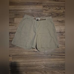Tan Cargo Shorts with Relaxed Fit and Belt Loops